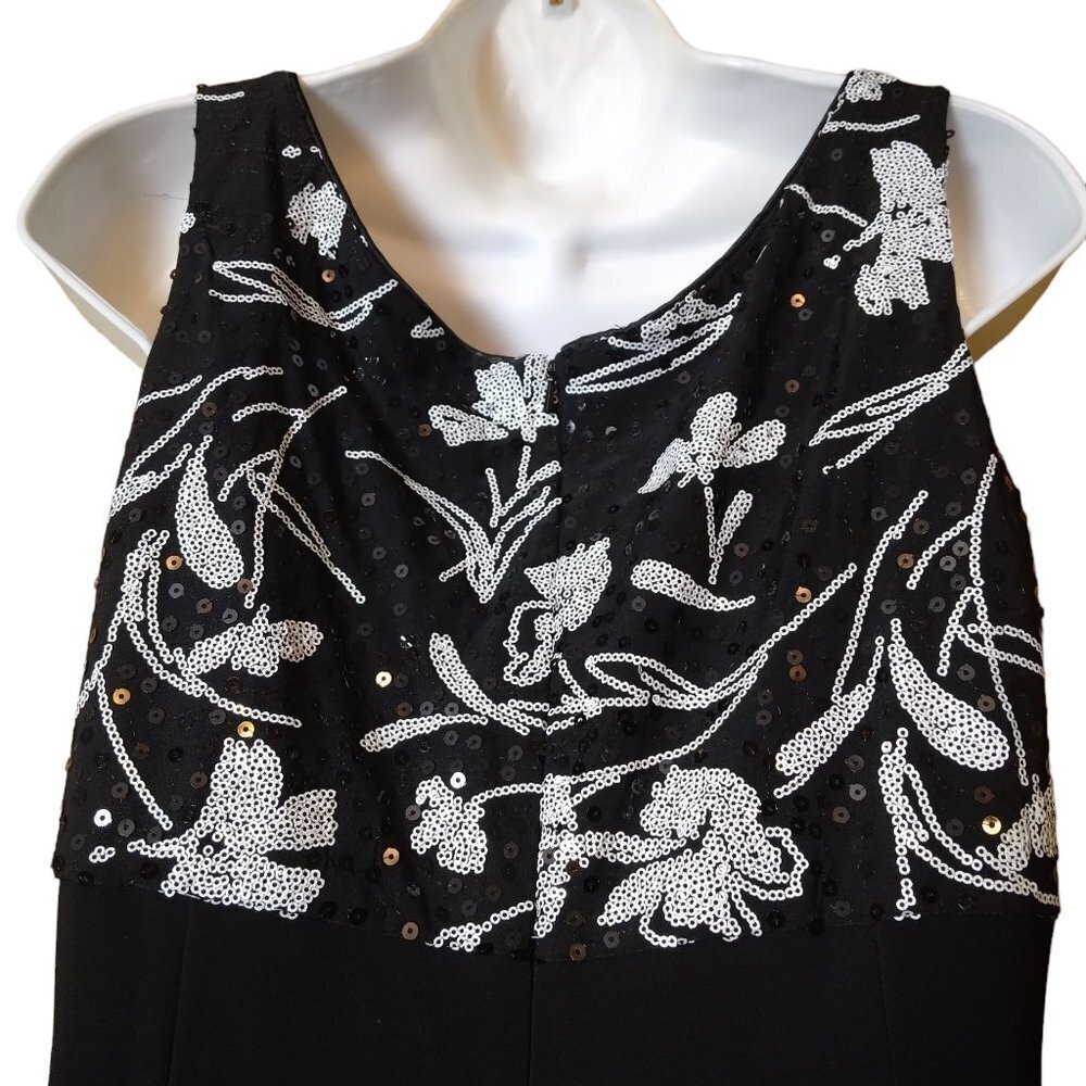 Collections by Lourea Women's Size 12 Black Sequined Sleeveless Dress Event - Picture 6 of 7